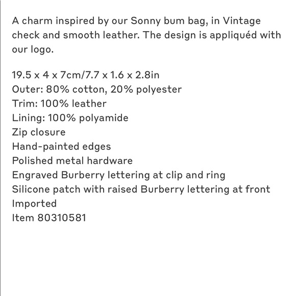 New💕Burberry Bum check bag charm - Picture 5 of 11